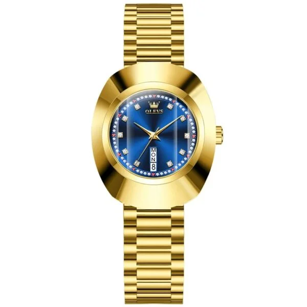 OLEVS 7008 Quartz Fashion Watch Gift Tungsten Steel Watchband Round-dial Week Display Calendar - Image 2