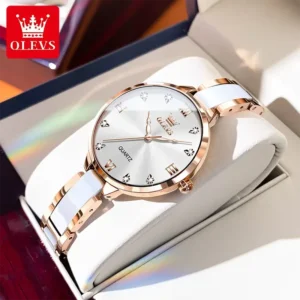 Olevs 5872 Stainless Steel Analoge Wrist Watch For Women