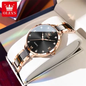 Olevs 5872 Stainless Steel Analoge Wrist Watch For Women