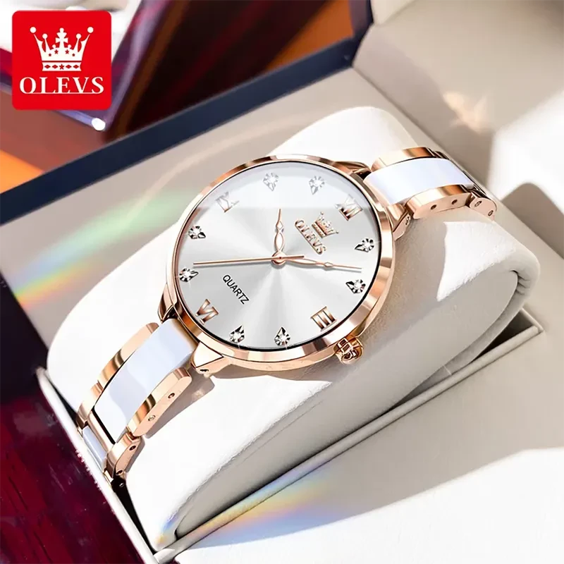 Olevs 5872 Stainless Steel Analoge Wrist Watch For Women