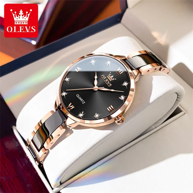 Olevs 5872 Stainless Steel Analoge Wrist Watch For Women