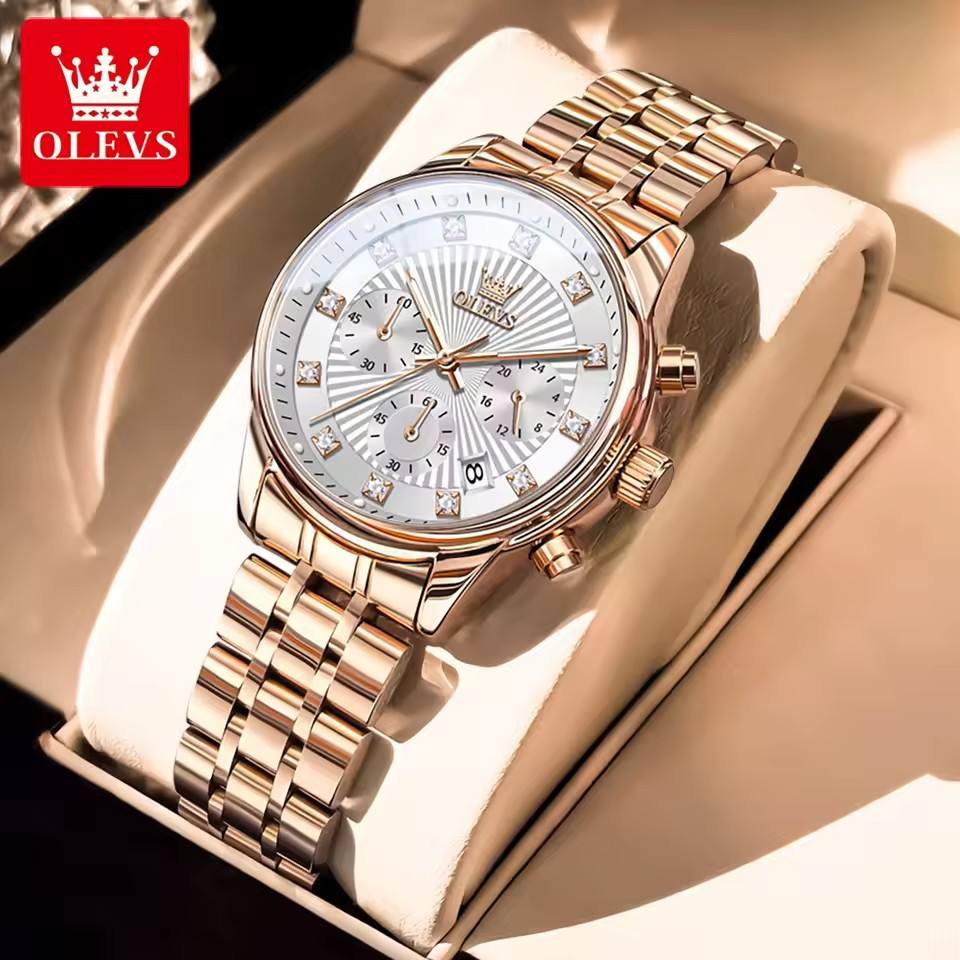 OLEVS 3669 Luxury Multifunctional Chronograph Quartz Watch For Women