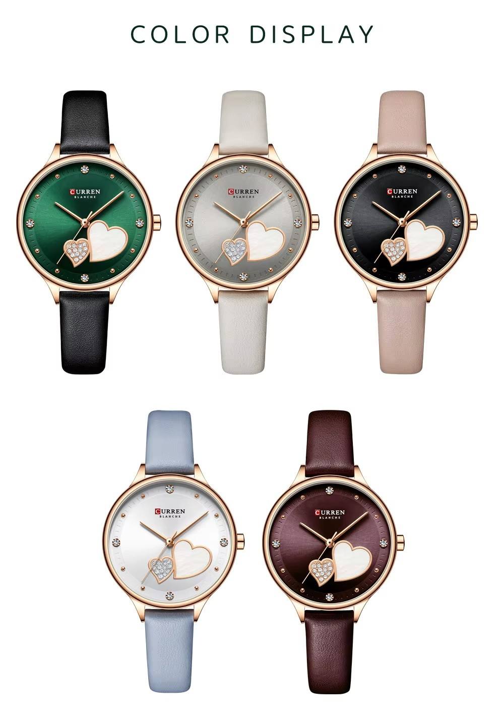 CURREN 9077 Women's Quartz Watches Wristwatch Leather - Image 3