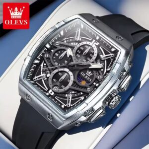 OLEVS 2975 Chronograph Quartz Wristwatch Big Dial Moon Phase Men's Watches