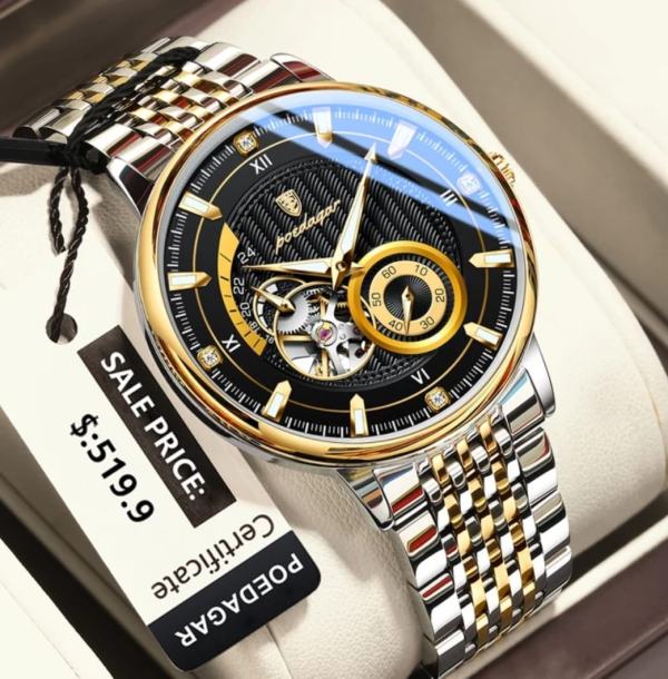 POEDAGAR 1416 Top Luxury Automatic Mechanical Stainless Steel Men’s Watch