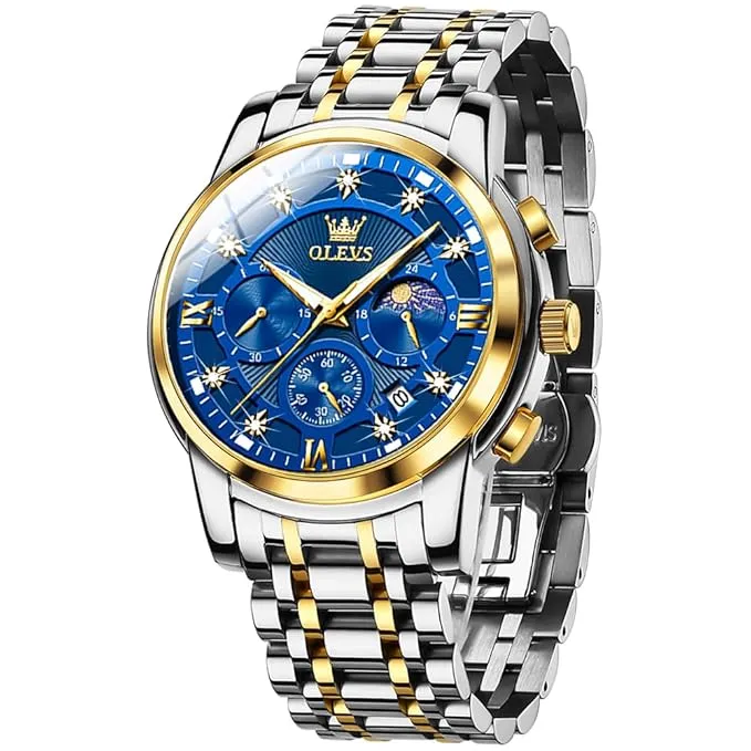 Olevs 2951 Stainless Steel Chronograph Wrist Watch For Men - Image 2