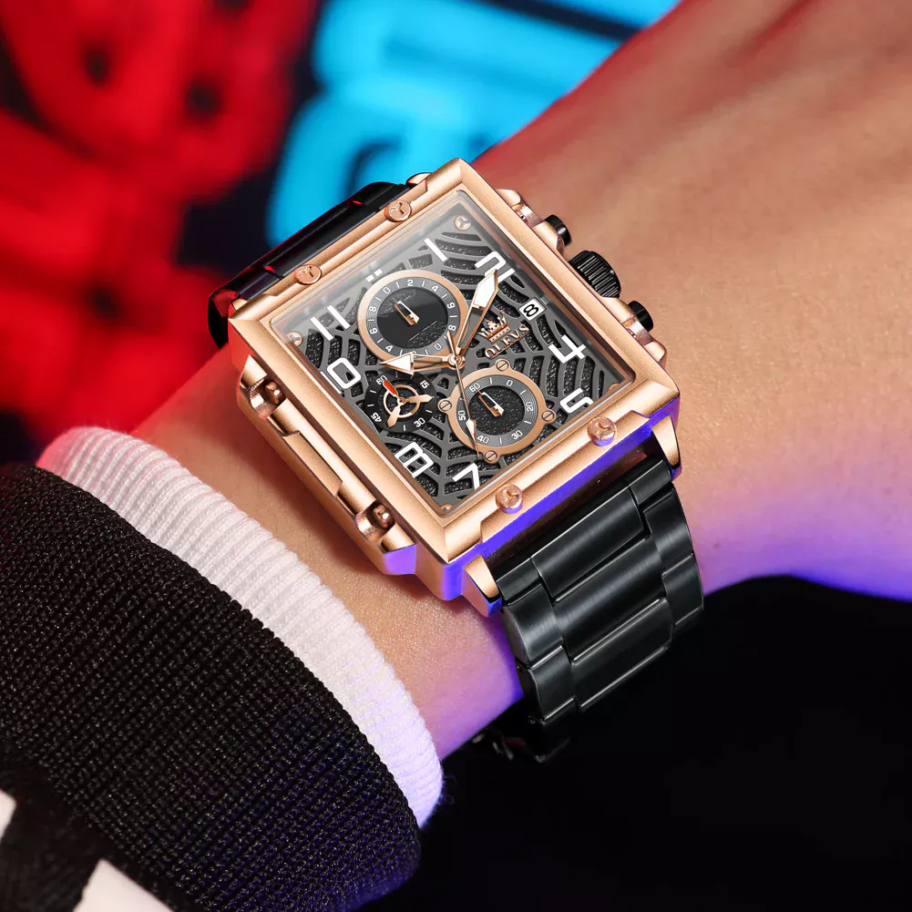 OLEVS 2958 Mens Square Chronograph Watch - Image 2