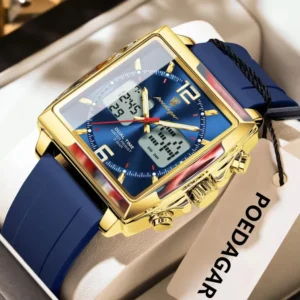 Poedagar E109 Waterproof Luminous Multifunctional Chronograph Alarm Silicone Strap Quartz Watch for Men