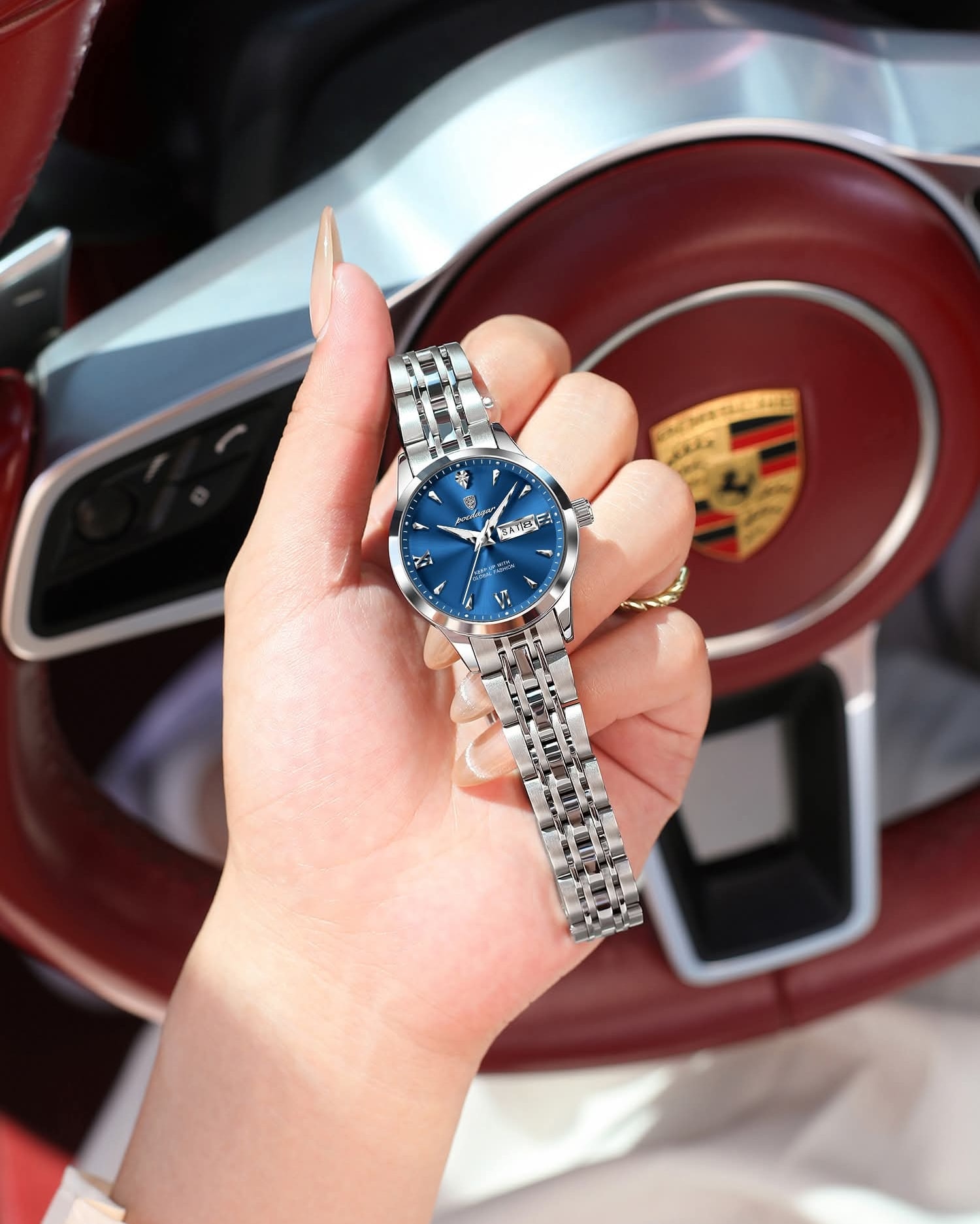 POEDAGAR 504 Luxury Women’s Quartz Watch – Waterproof, Luminous, Date and Week - Image 2