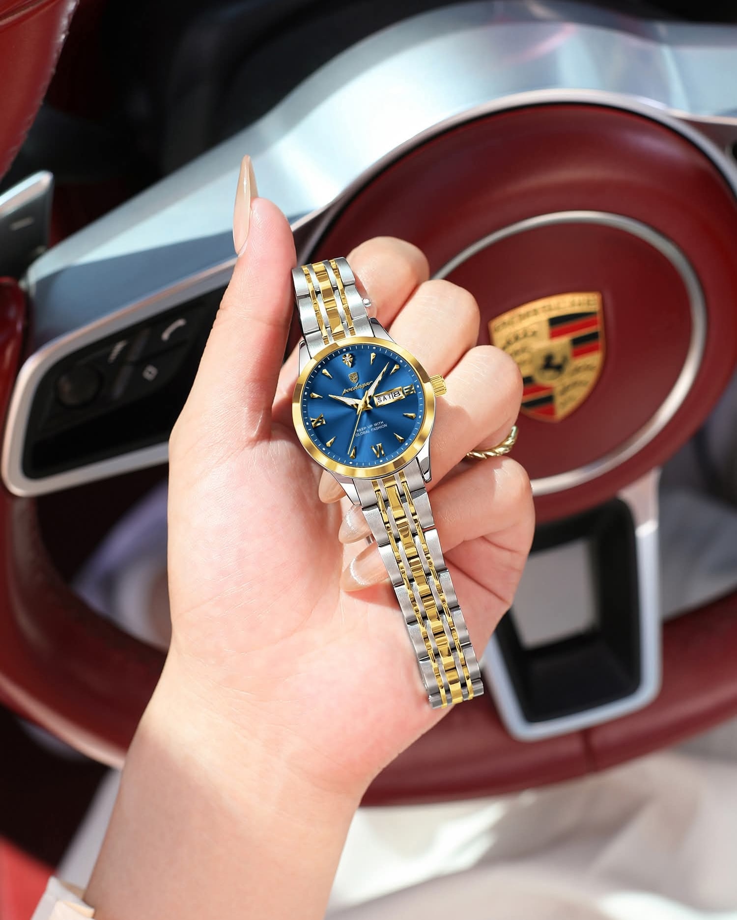 POEDAGAR 504 Luxury Women’s Quartz Watch – Waterproof, Luminous, Date and Week - Image 2