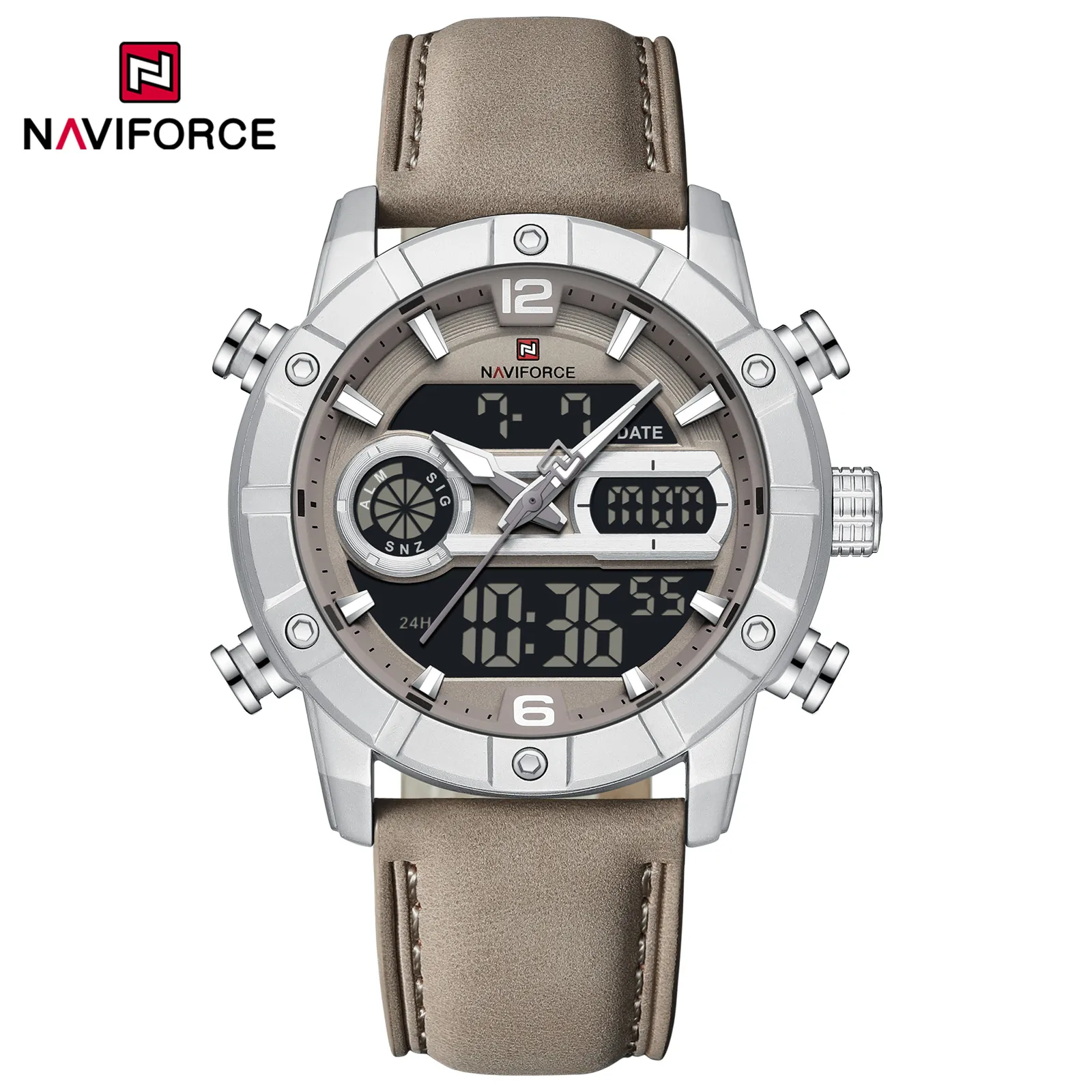 NAVIFORCE NF9263 Men's Watch Genuine Leather Strap - Image 3