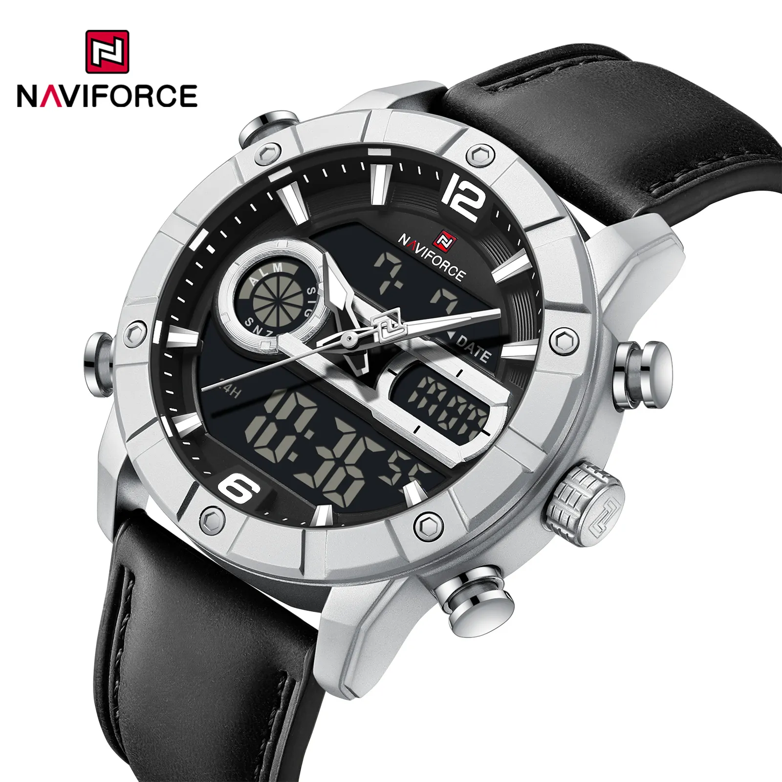 NAVIFORCE NF9263 Men's Watch Genuine Leather Strap - Image 3