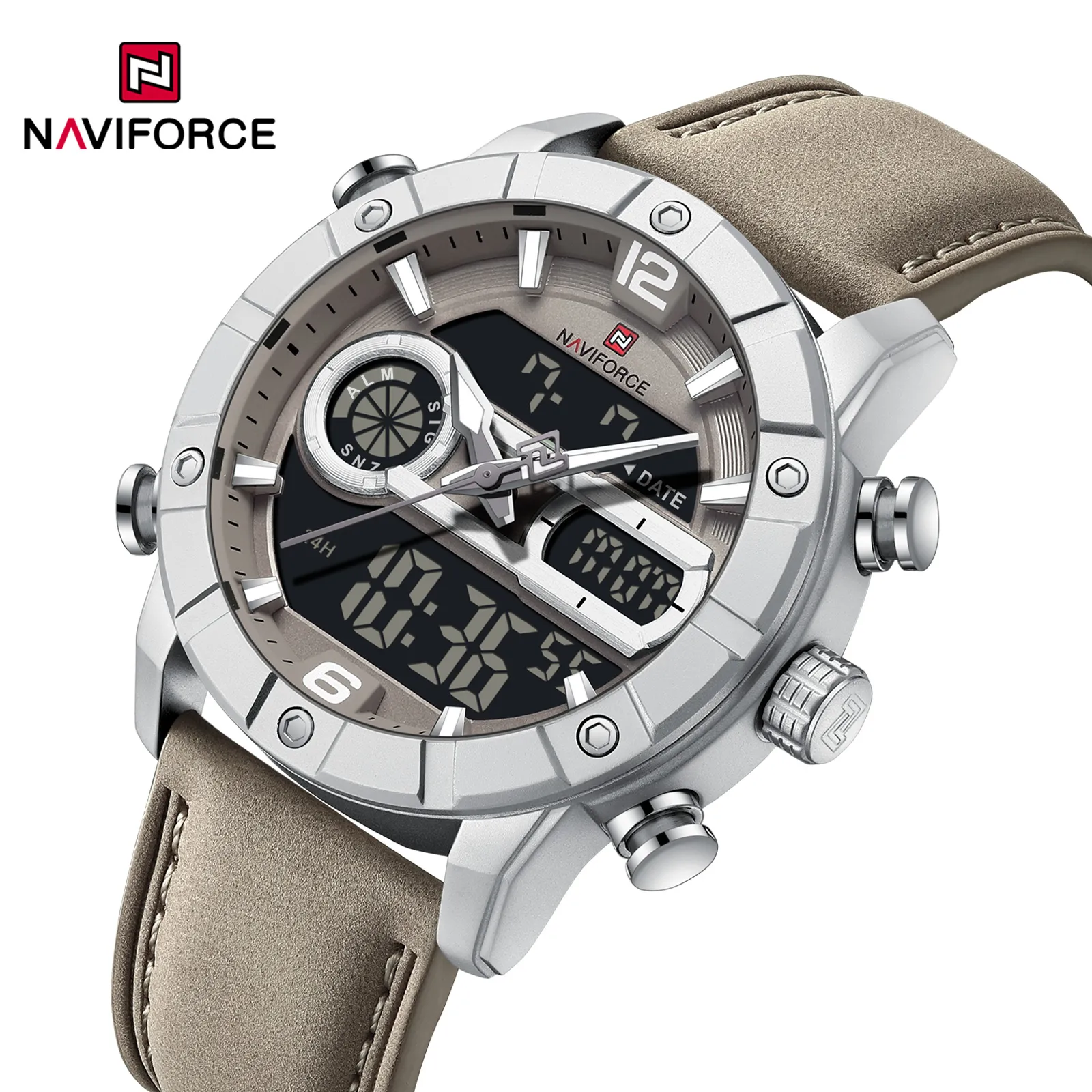 NAVIFORCE NF9263 Men's Watch Genuine Leather Strap - Image 2