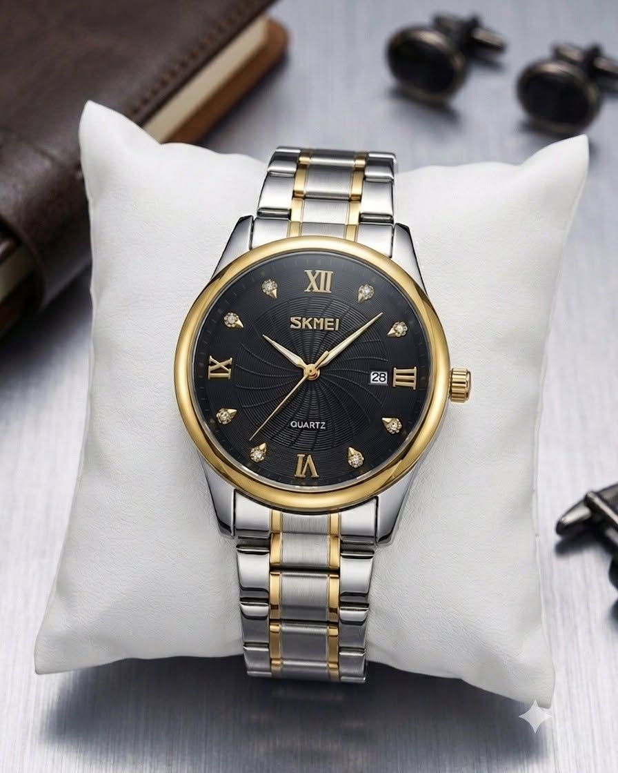 Skmei 9101 Quartz Stainless Steel Wrist Watch for Man