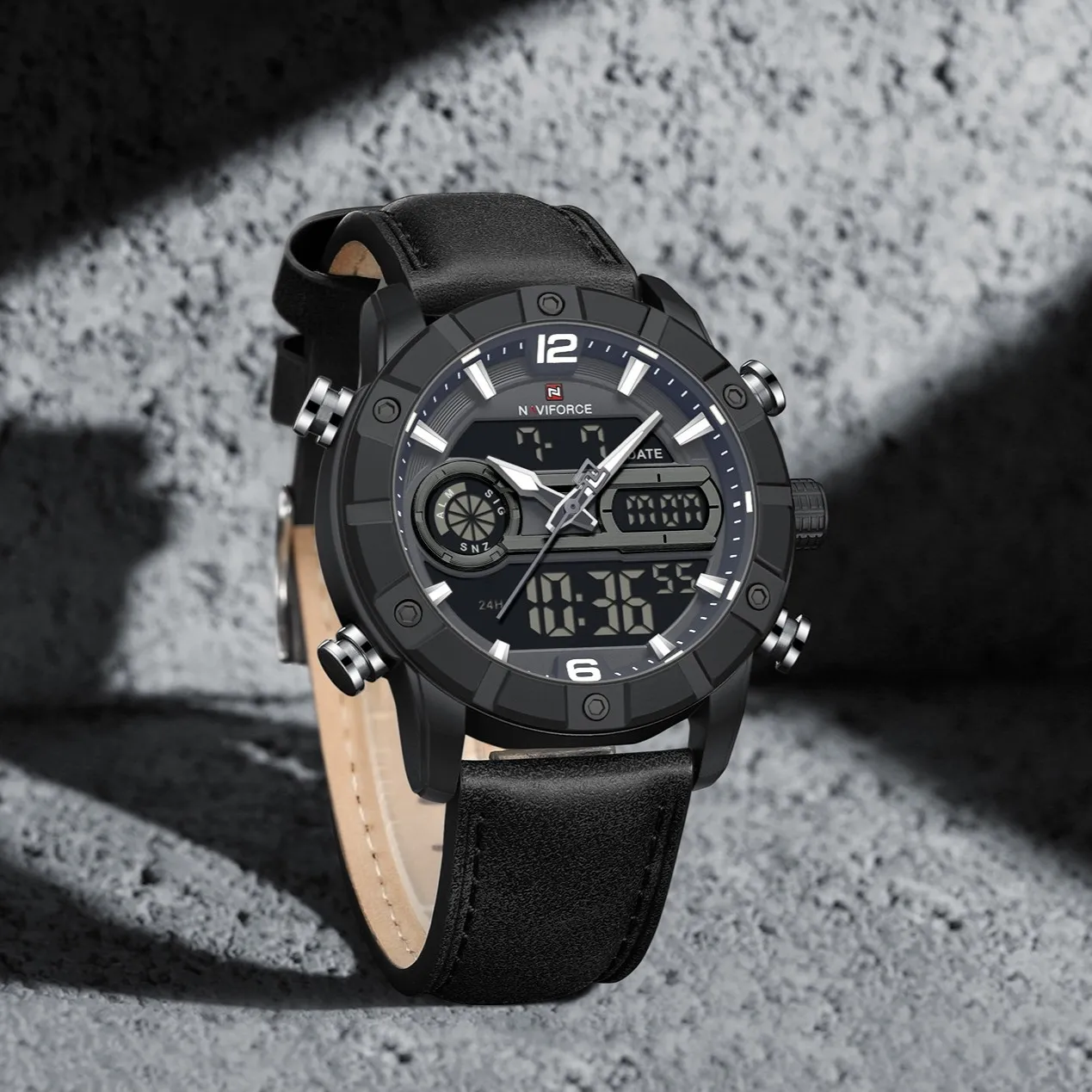 NAVIFORCE NF9263 Men's Watch Genuine Leather Strap