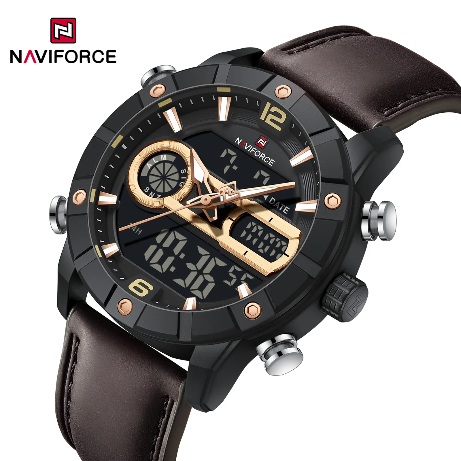 NAVIFORCE NF9263 Men's Watch Genuine Leather Strap - Image 2