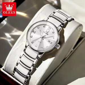 OLEVS 7114 Quartz Movement Watch Women Ceramic Stainless Watch