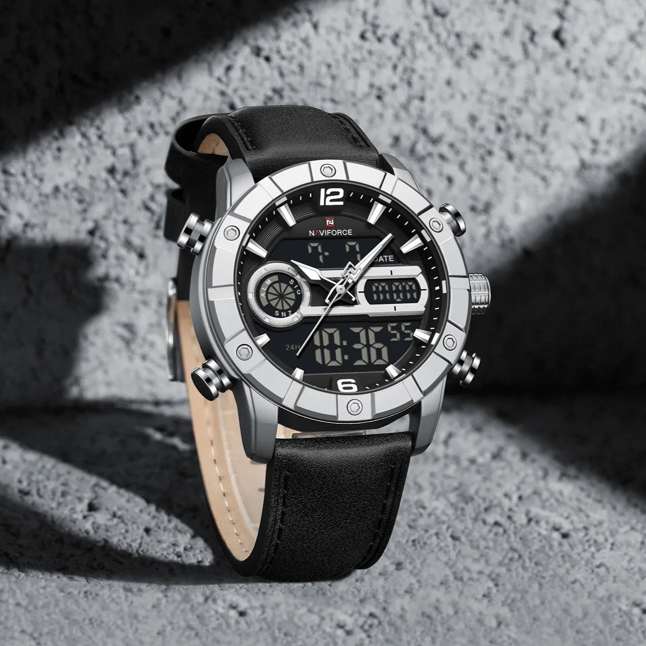 NAVIFORCE NF9263 Men's Watch Genuine Leather Strap
