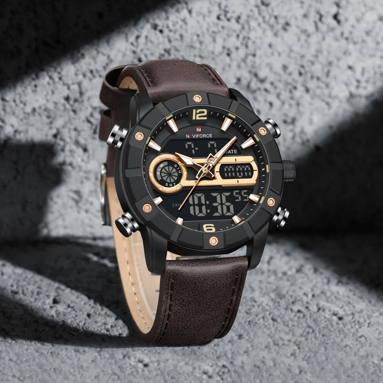NAVIFORCE NF9263 Men's Watch Genuine Leather Strap
