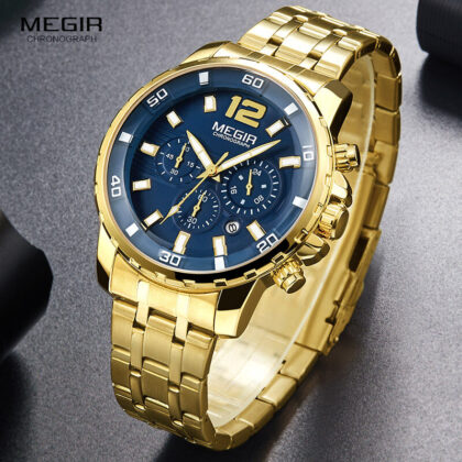 MEGIR 2068 Luxury Men’s Watch Date Stainless Steel Watch