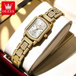 OLEVS 7142 Luxury Square Quartz Watch For Women