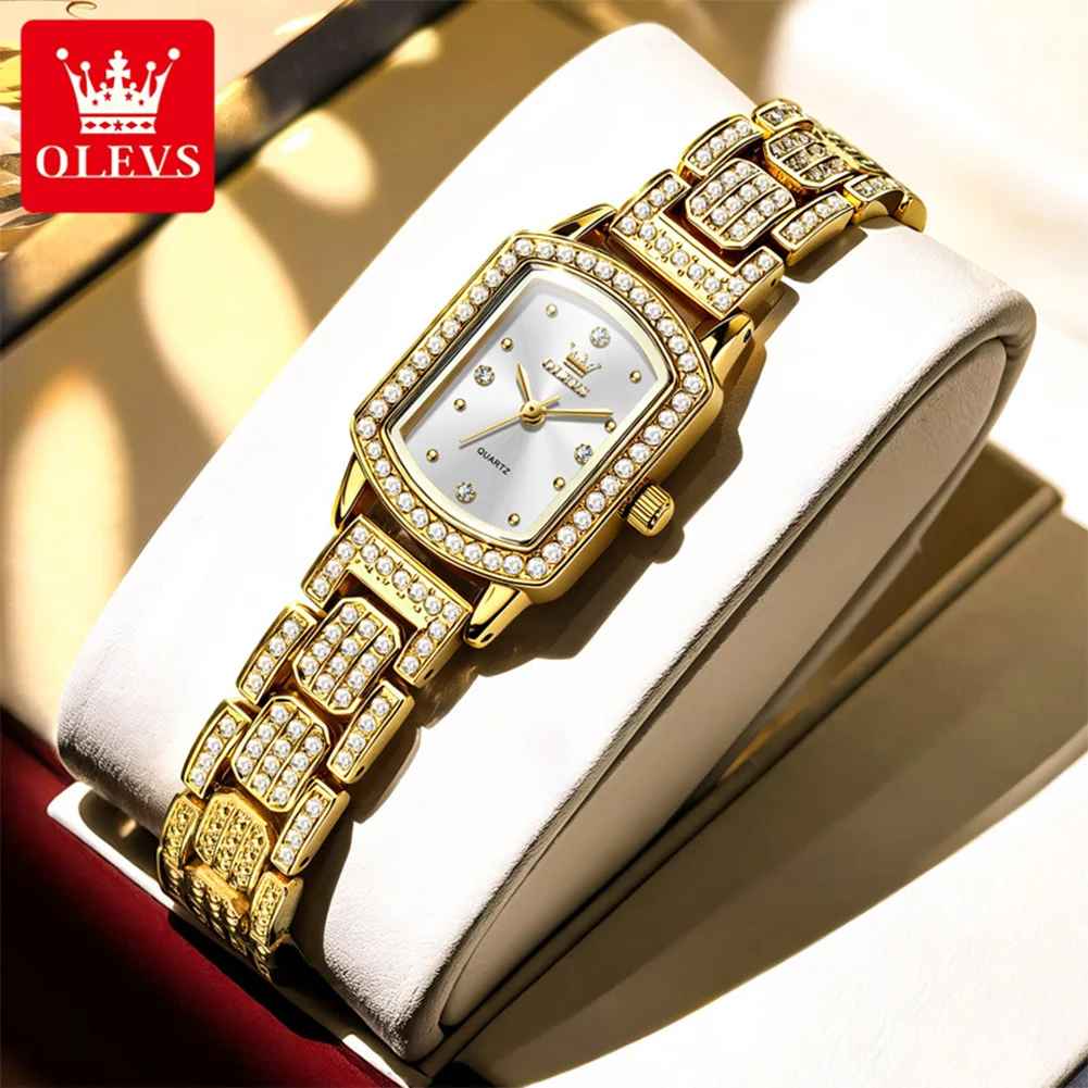 OLEVS 7142 Luxury Square Quartz Watch For Women