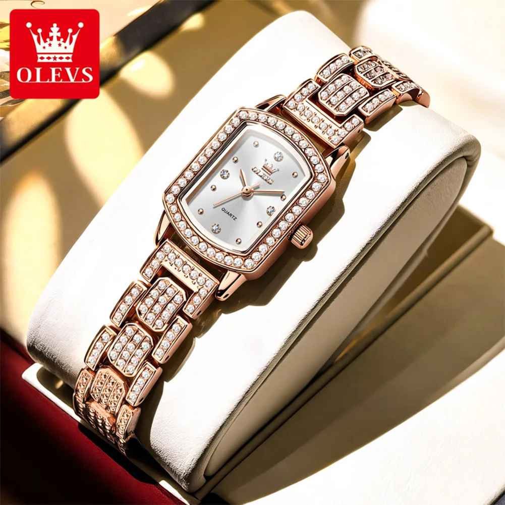 OLEVS 7142 Luxury Square Quartz Watch For Women