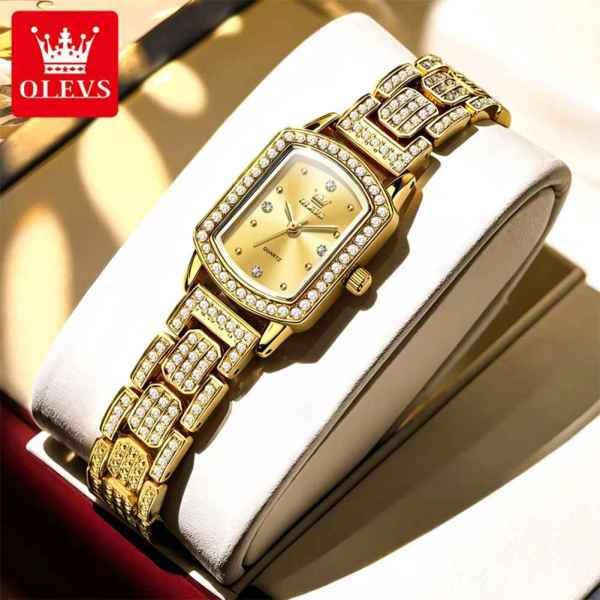 OLEVS 7142 Luxury Square Quartz Watch For Women