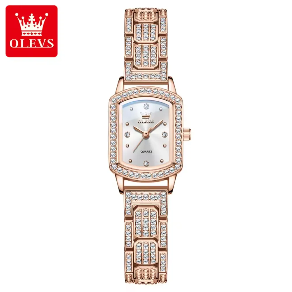 OLEVS 7142 Luxury Square Quartz Watch For Women - Image 4