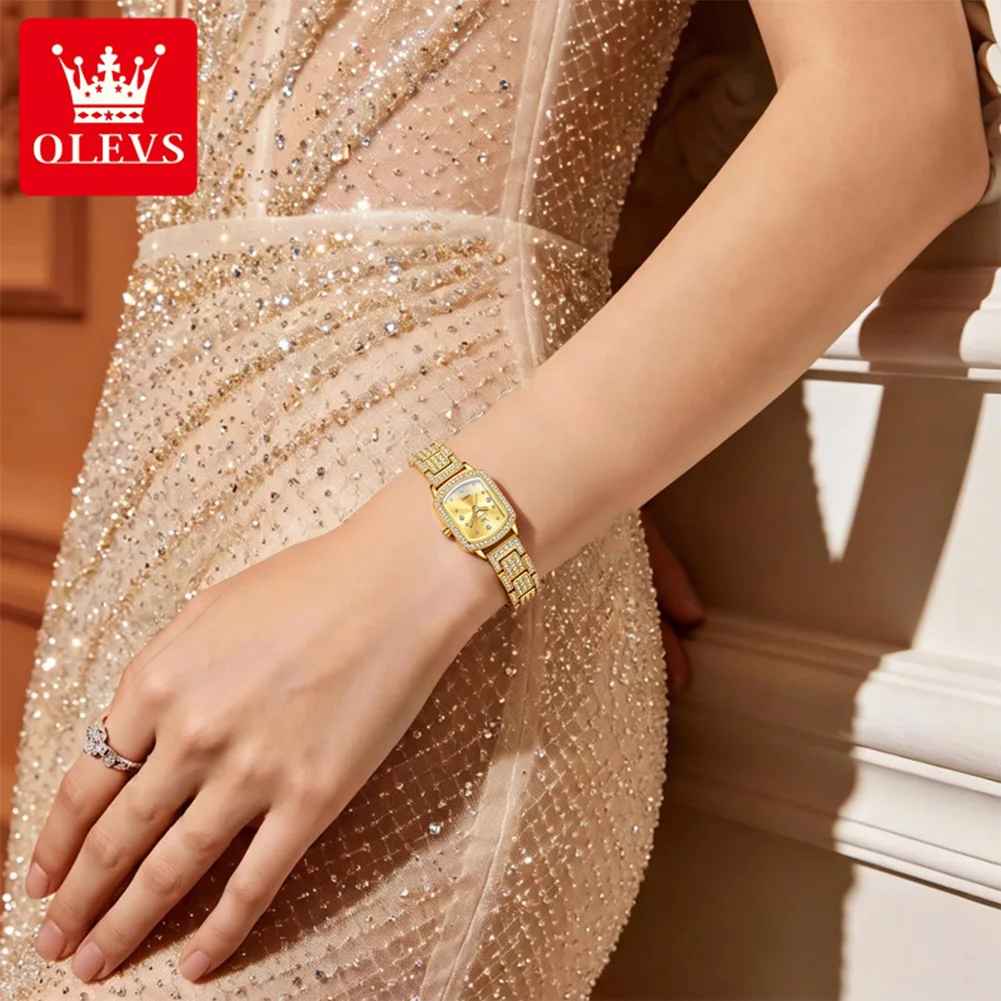 OLEVS 7142 Luxury Square Quartz Watch For Women - Image 4