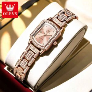 OLEVS 7142 Luxury Square Quartz Watch For Women